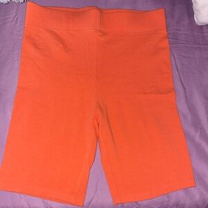 Forever 21 Vibrant Orange Bike Shorts
